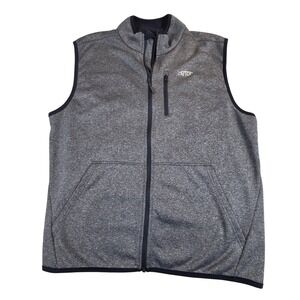 AFTCO AFTECH Mens Full Zip Fleece Vest Heather Gray XL Fishing Performance 50115